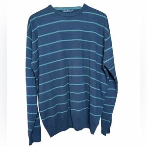 James Pringle Men’s XXL Navy Striped SOFT lightweight Crewneck Sweater